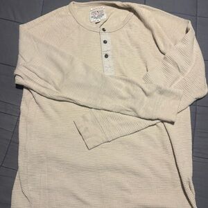 Vintage Lucky Brand Cream Long Sleeve Henley
